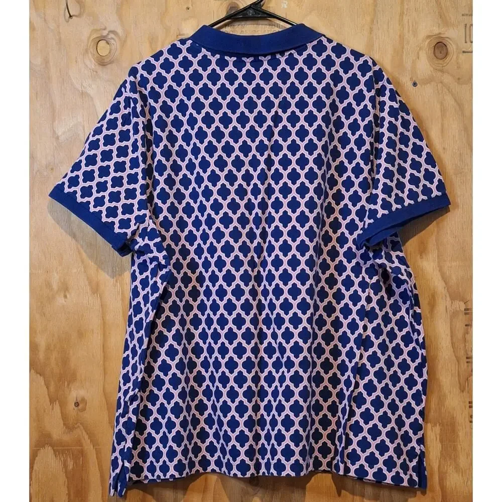 Lands' End Polo Shirt Women's 3X Classic Preppy Geometric Cotton Retro Normcore - Picture 3 of 6